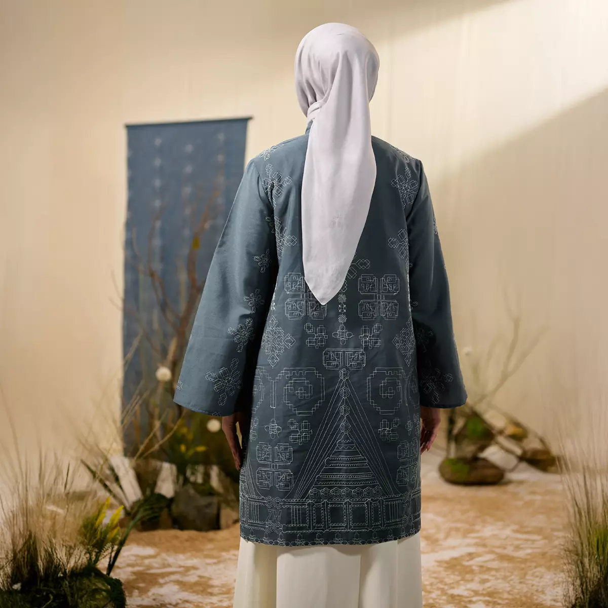 [Raya Collection] ZM Zaskia Mecca - Belani Tunik Wanita Dark Grey - Jejak Teduh Ruma - Koleksi Ramadhan Series