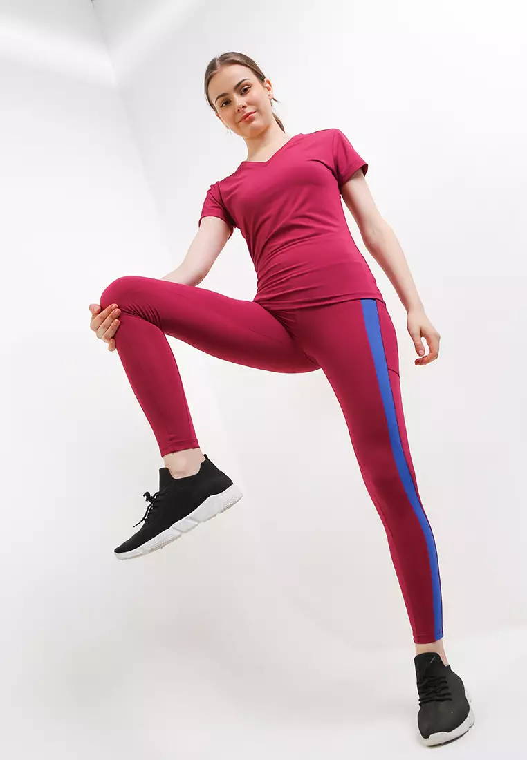 Celana Panjang Legging Olahraga Ladies Sport Long Pants Active Sport Olahraga Senam Yoga Pilates Gym Ketat Spandex