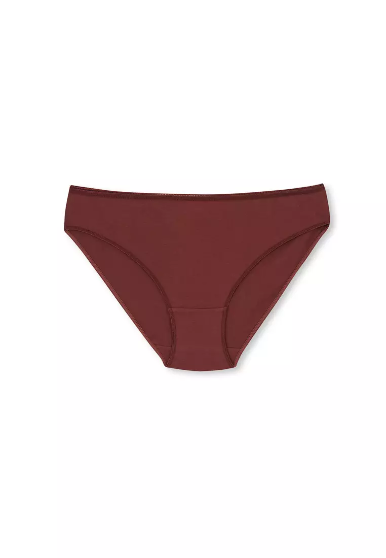 3-Pack Red Brown-Dark Beige Basic Briefs, Leopard Print, Underwear for Women