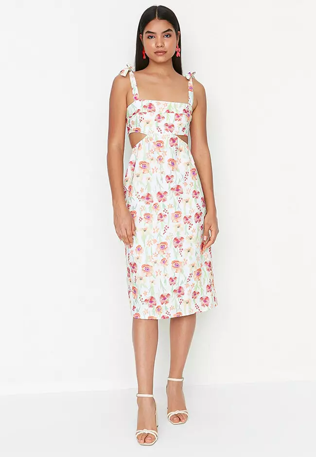 Jual Trendyol Floral Tie Strap Dress Original 2024 ZALORA Indonesia