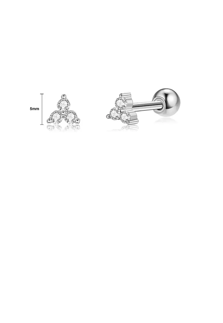 Buy Glamorousky 925 Sterling Silver Simple Cute Geometric Triangle