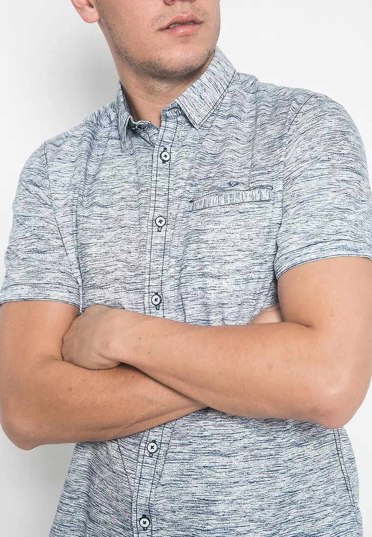 LGS - Kemeja Casual Pria - Abu - Slim Fit - JSH.392.S1060F.807.C