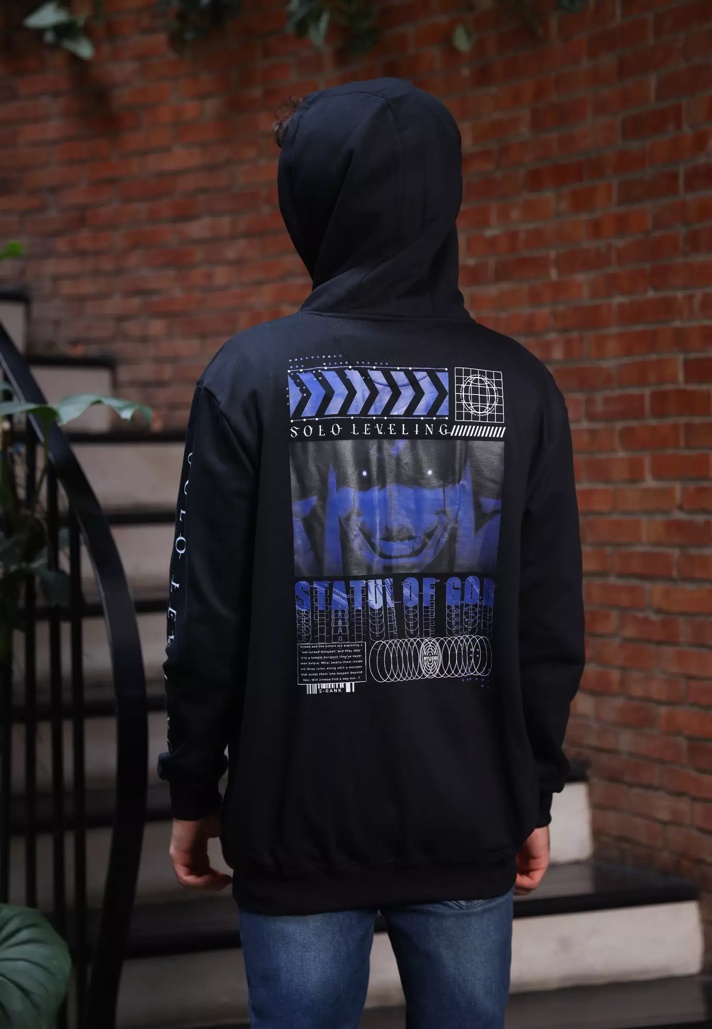 Ryusei x Solo Leveling | Hoodie Zipper Dungeon SOG Black