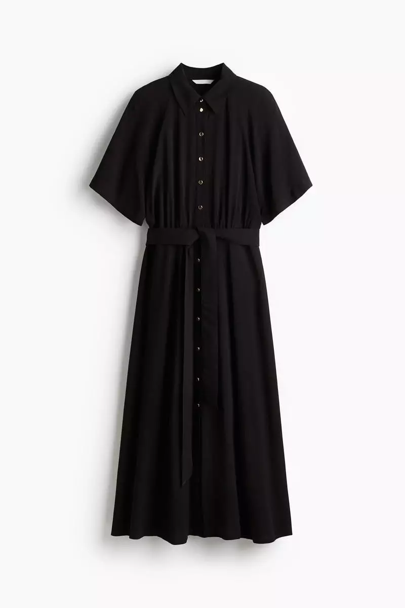 Tie-belt shirt dress