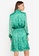 Goddiva green V-Neck Shirred Waist Tea Dress E1606AA9017993GS_1