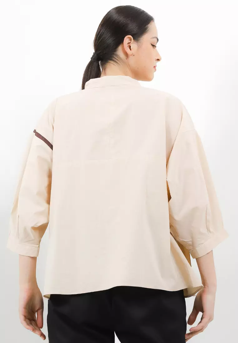 High Collar Asymmetric Top