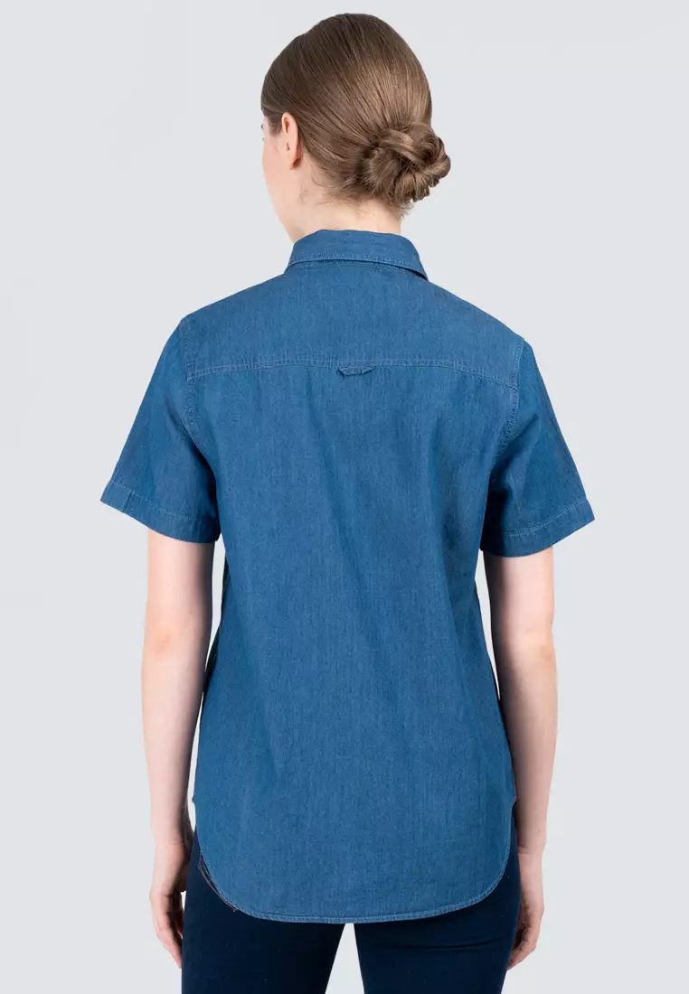Polo Haus - Women’s Signature Fit Denim Short Sleeve Shirt WWSSV004