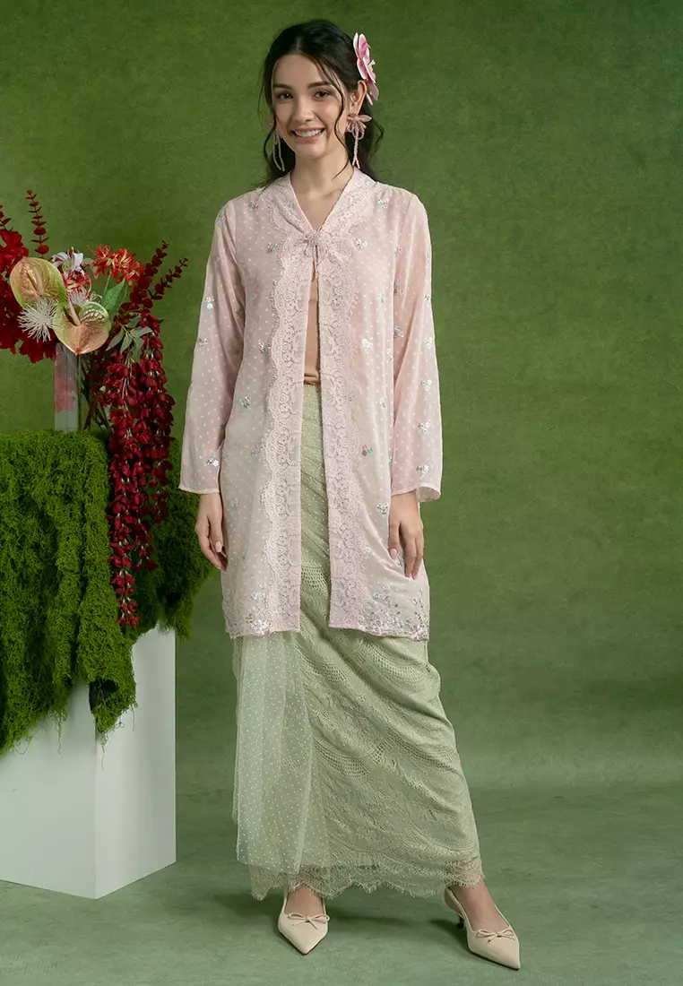 Ita Polka Dot Long Kebaya Top