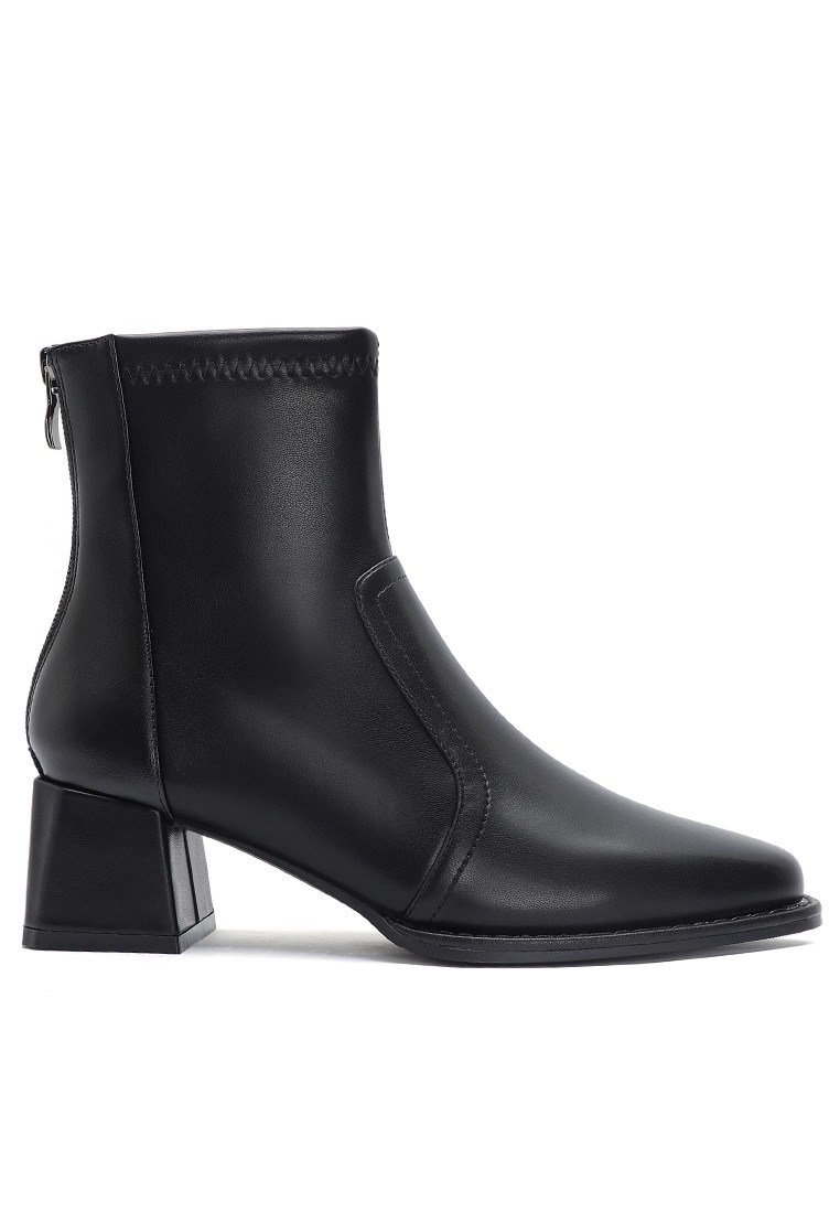 5CM Square Toe Synthetic Leather Ankle Boots 850-1