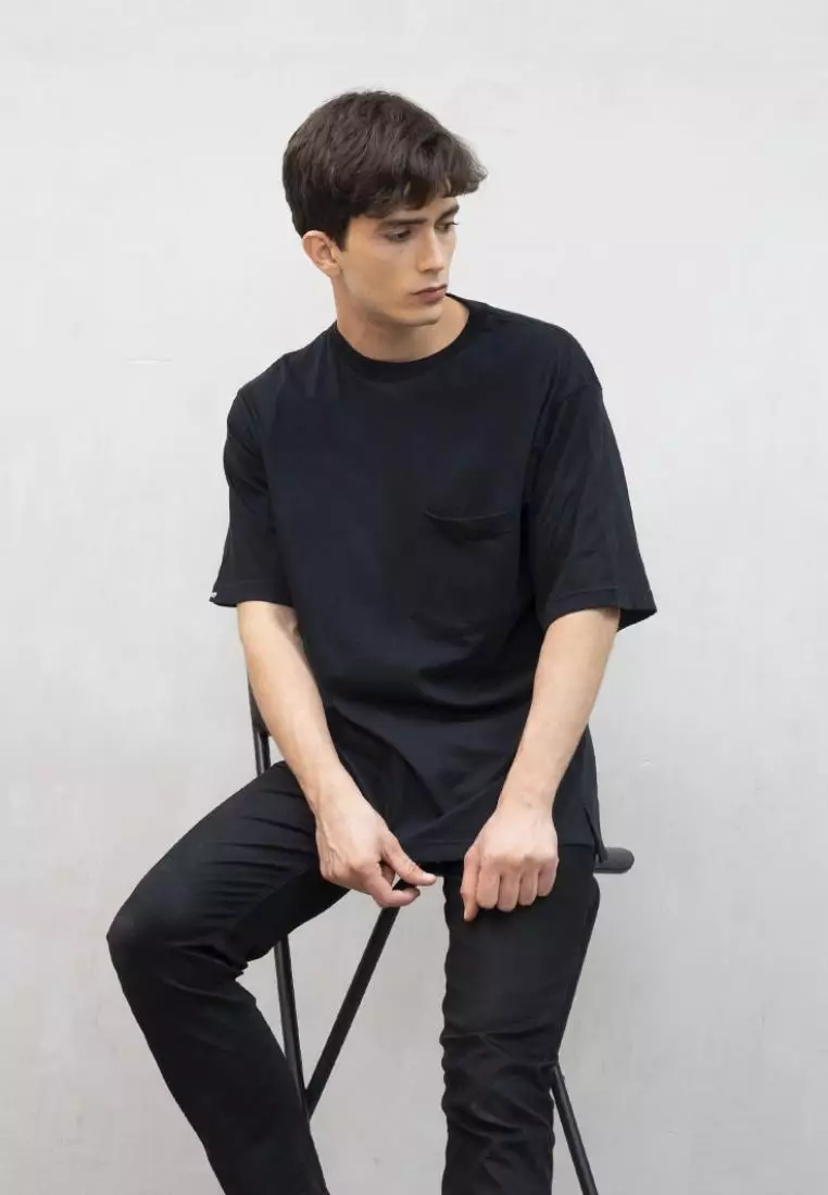 kaos oversized pria HITAM polos  unisex oversize shirt