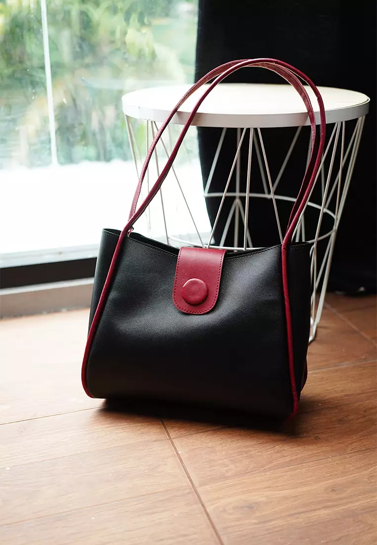 Vedlyn mira tote bag cocok sebagai tas kerja wanita - BlackRed