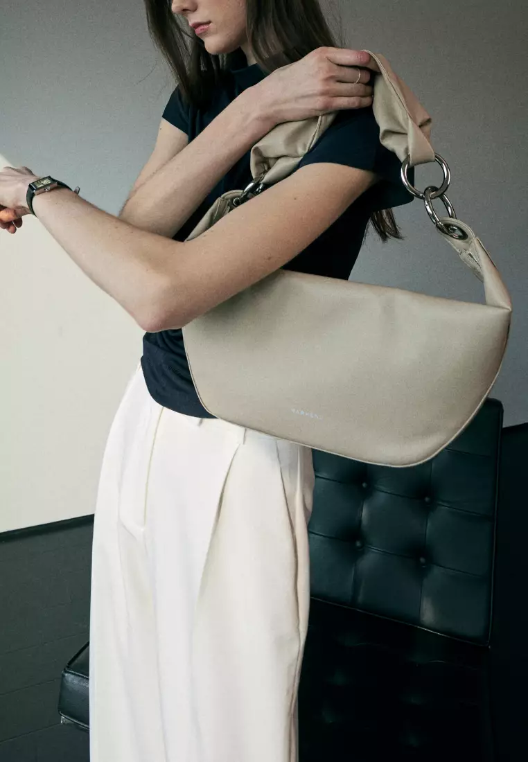 ARROW Vegan Leather Crossbody Bag Oatmeal