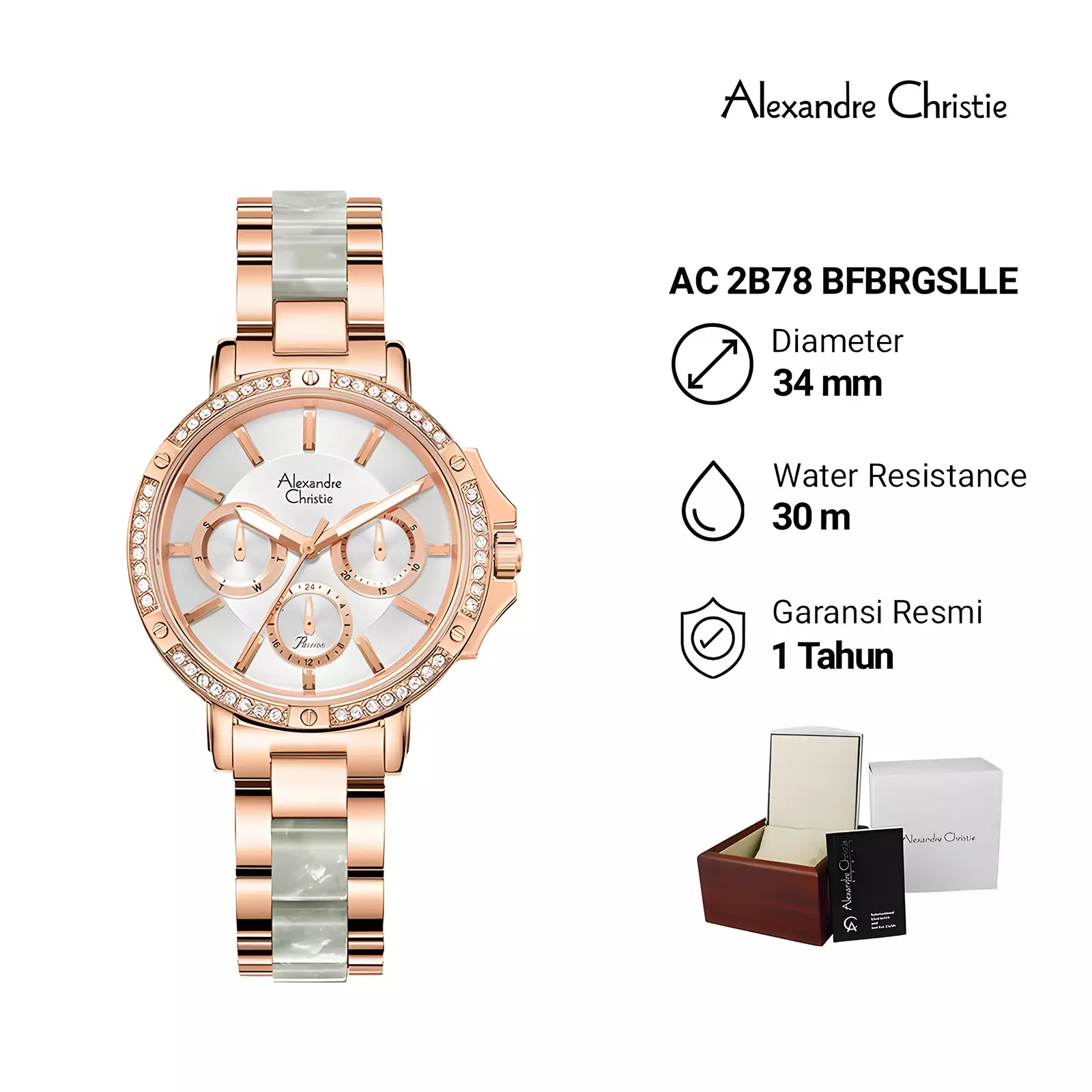 Jam Tangan Analog Wanita - Passion Series - Rose Gold Green - Stainless Steel - 2B78 BFBRGSLLE