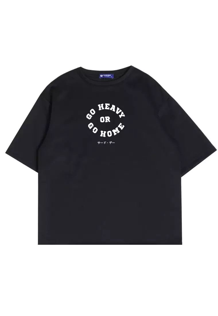 MTW64 Kaos Oversize Gym Bahan Tebal Scubalux "go heavy" hitam