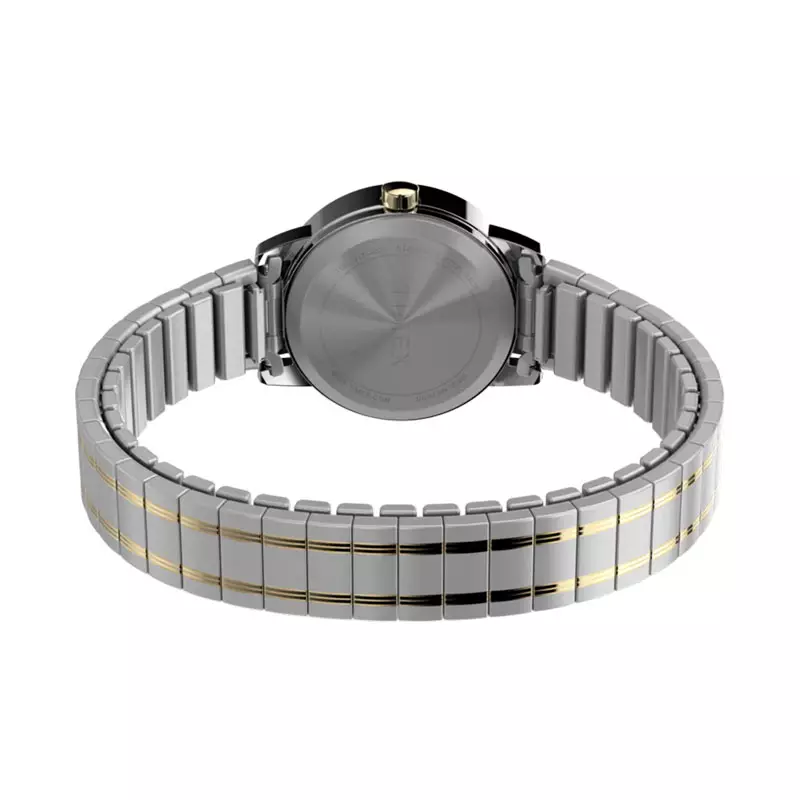 Jam Tangan Wanita Timex Easy Reader TW2W52500 Ladies Indiglo White Dial Dual Tone Stainless Steel Expansion Strap