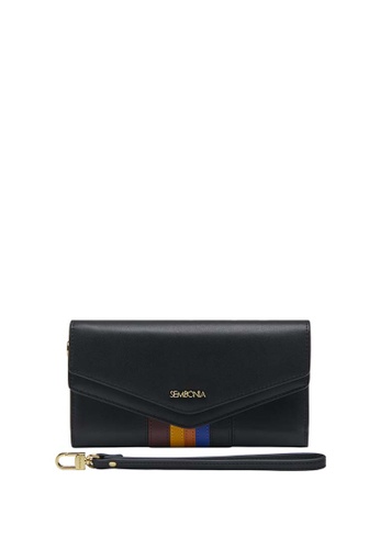 SEMBONIA black Rainbow Aesthetic Love Letter Bi-Fold Leather Wallet D60F0ACA6A650FGS_1