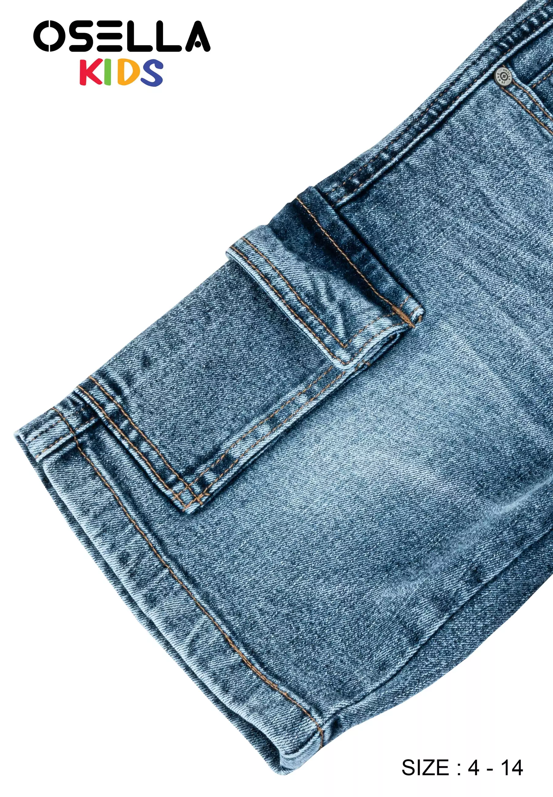 [NEW] Osella Kids Kenzi Short Denim Cargo Pants 22864002A | Celana Jeans Pendek Anak Laki-Laki