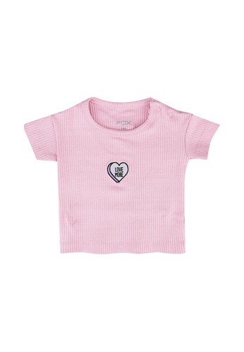 FOX Kids & Baby pink Pink Ribbed Short Sleeve Tee B495BKA6EF2BC3GS_1