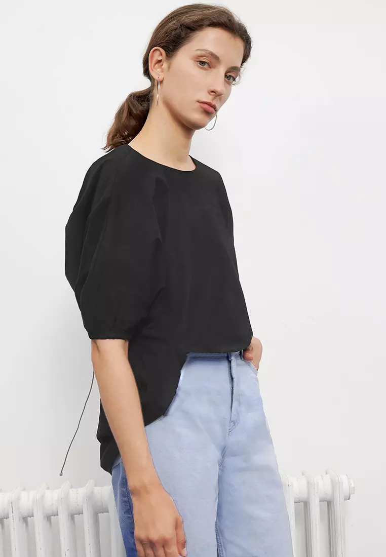 Dropped Shoulder Tie Back T-Shirt