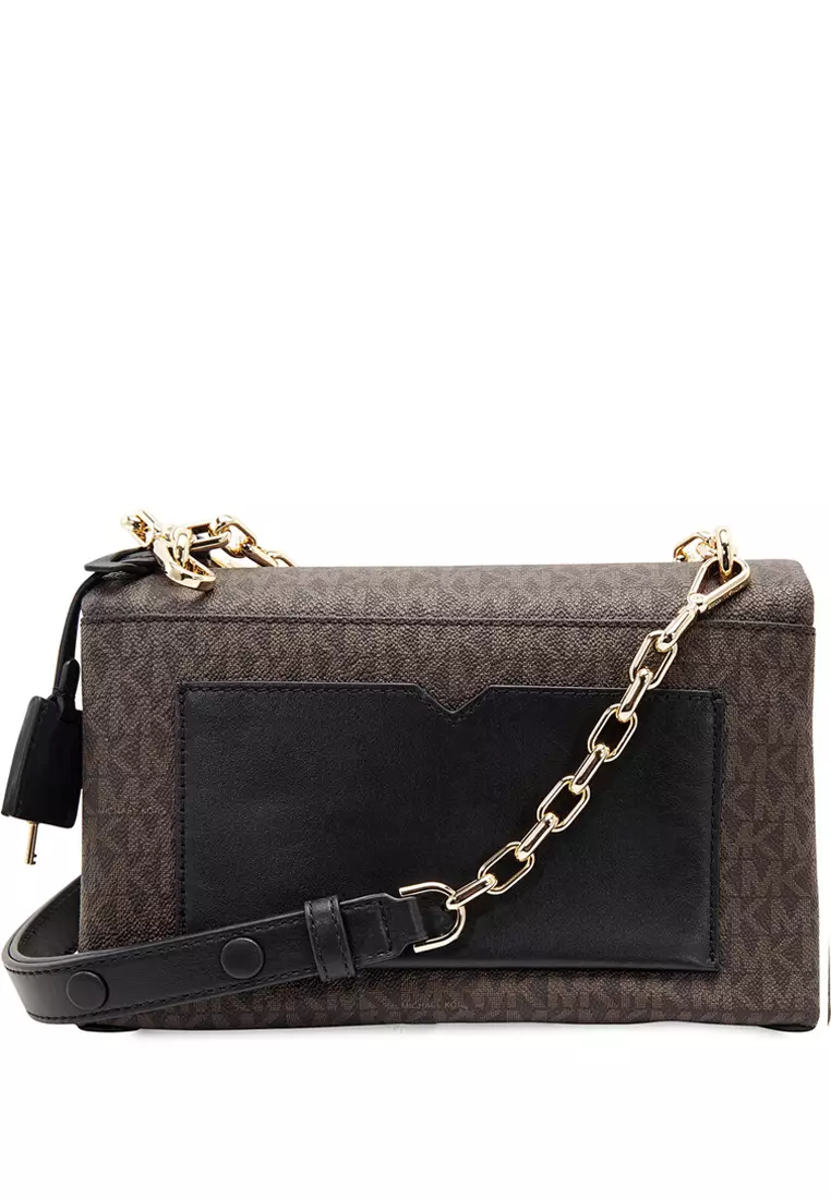 Cece Medium Logo Shoulder Bag - Dark Brown/Black