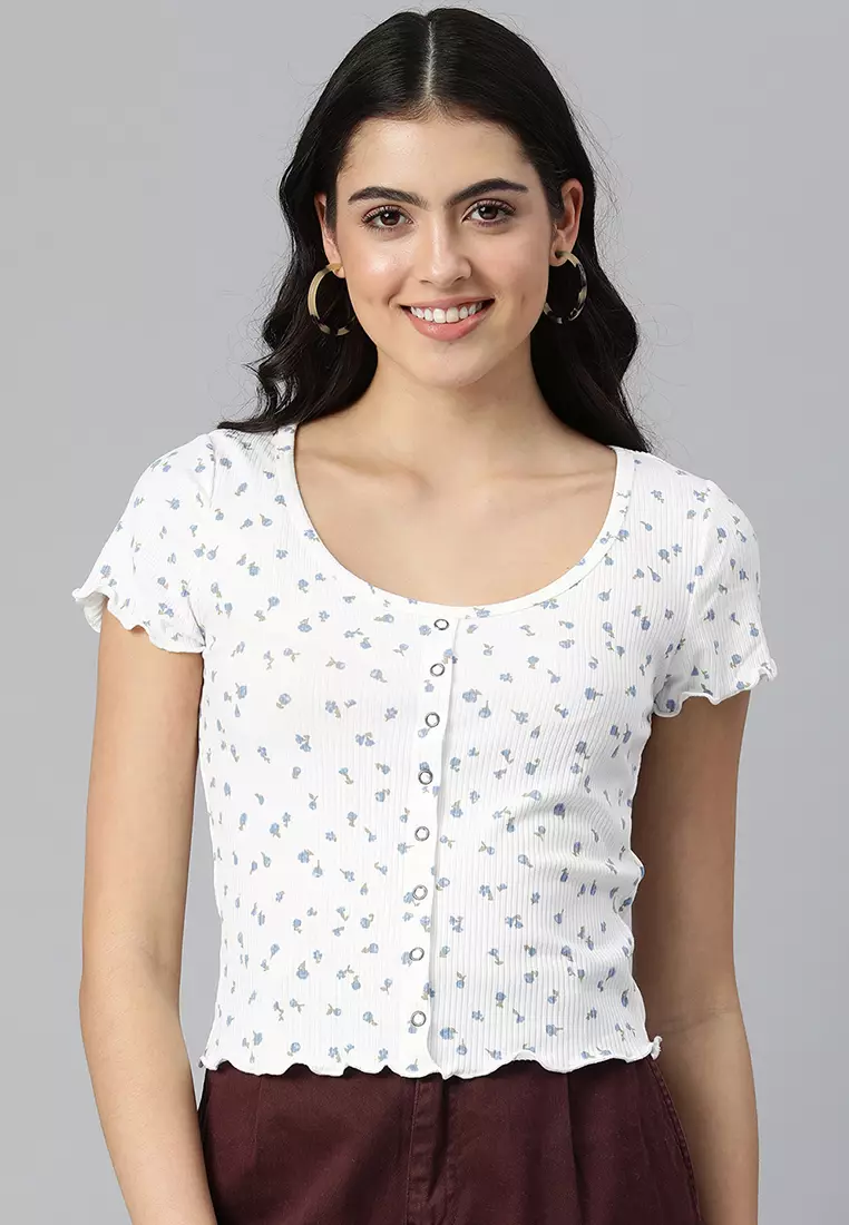 Buy London Rag Ivory Floral Print Summer Top Online | ZALORA Malaysia