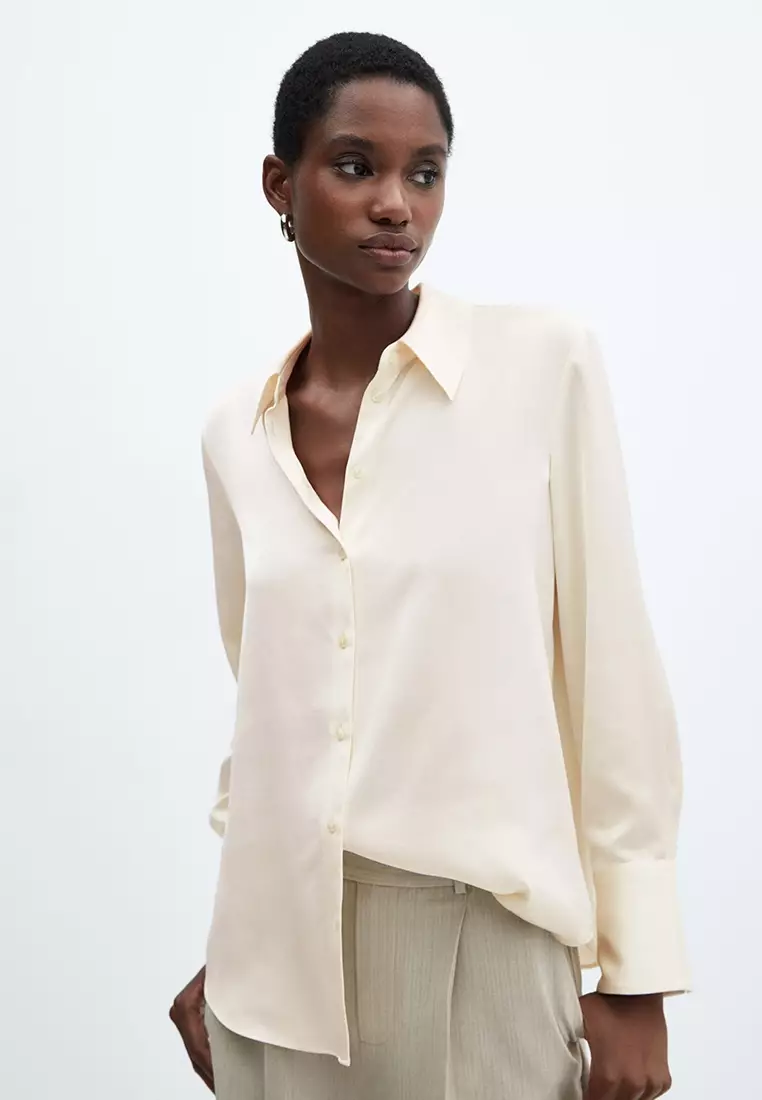 Flowy silk hot sale tops