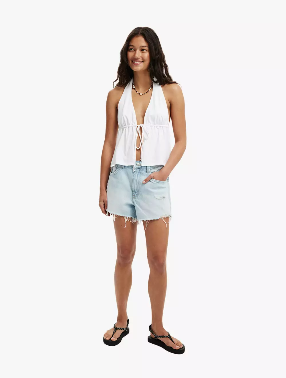 Cotton On - DENIM SHORTS/SKIRTS - Original Cut Off Denim Short - SUNLIGHT BLUE RIP