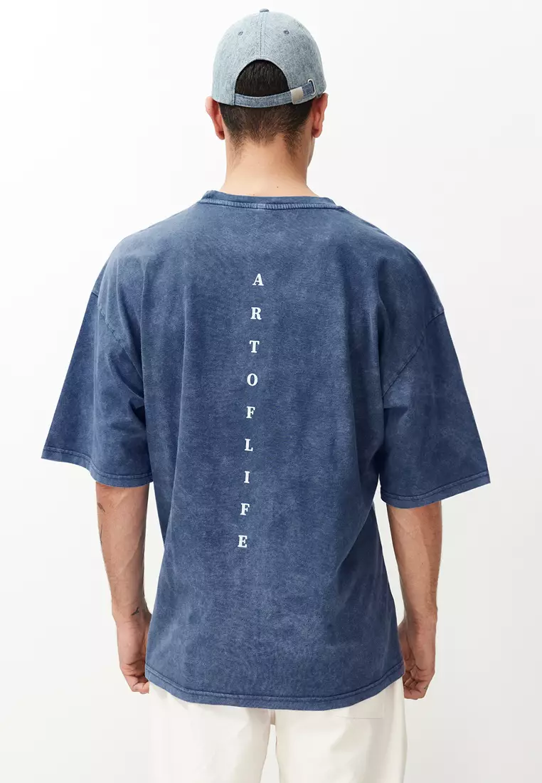 Faded-Effect Printed T-Shirt