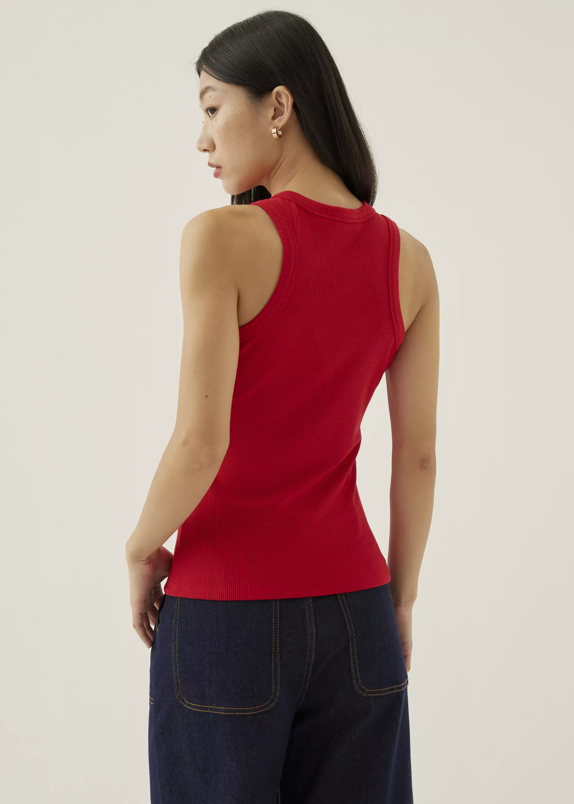 Atasan Wanita - Sevyn Ribbed Racer Tank Top