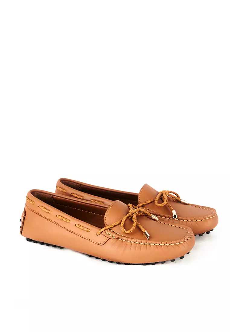 Sepatu Casual Wanita Loafer Moccasin Gino Mariani Elora Coklat
