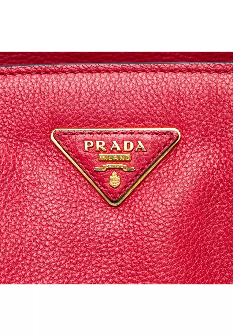Pre-Loved Prada Vitello Daino Zip Top Convertible Tote