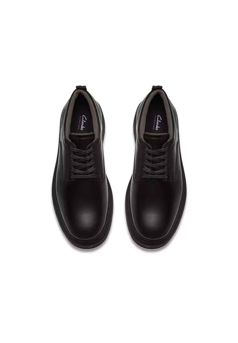Mens Badbury Lace Derby Shoes - Black Leather