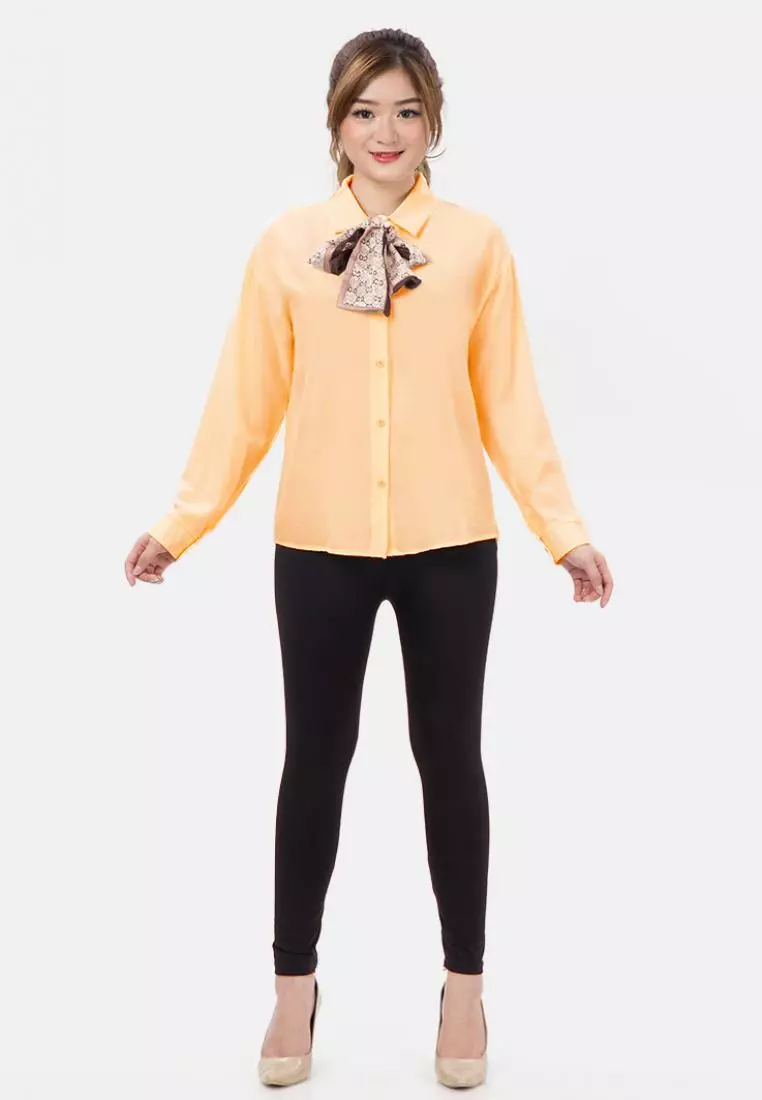 Scarf Shirt in Orange