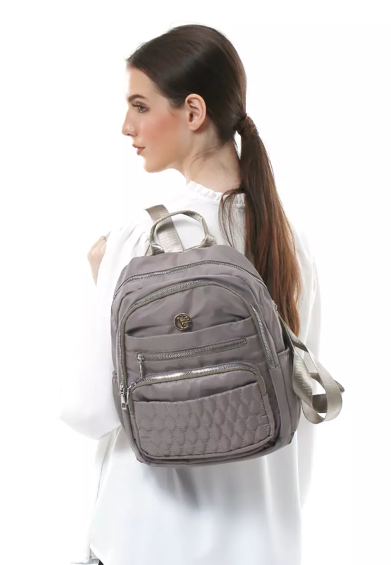 Karla Tas Ransel Wanita Anti Air Design Stylish High Quality - Abu-abu