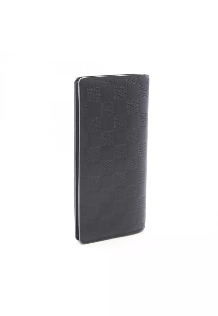 Pre-Loved Louis Vuitton Portefeuil Brother Damier Infini onyx Bi-fold Long Wallet leather black