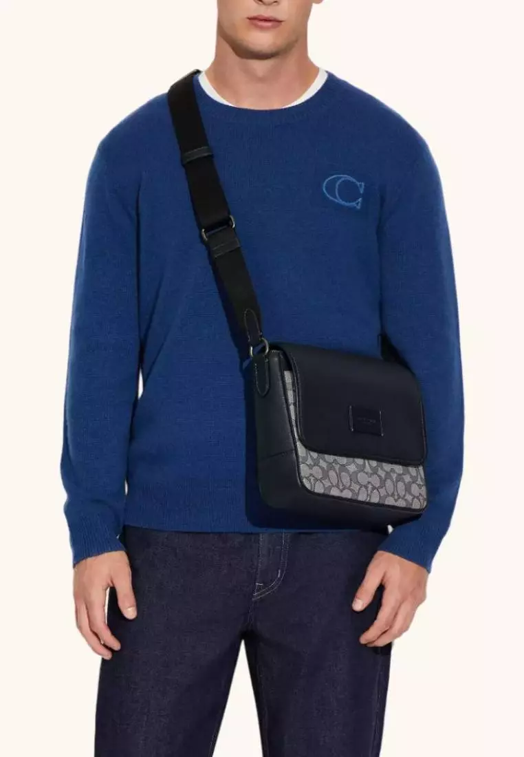 Coach Sprint Map Bag 25 In Signature Jacquard Navy Midnight