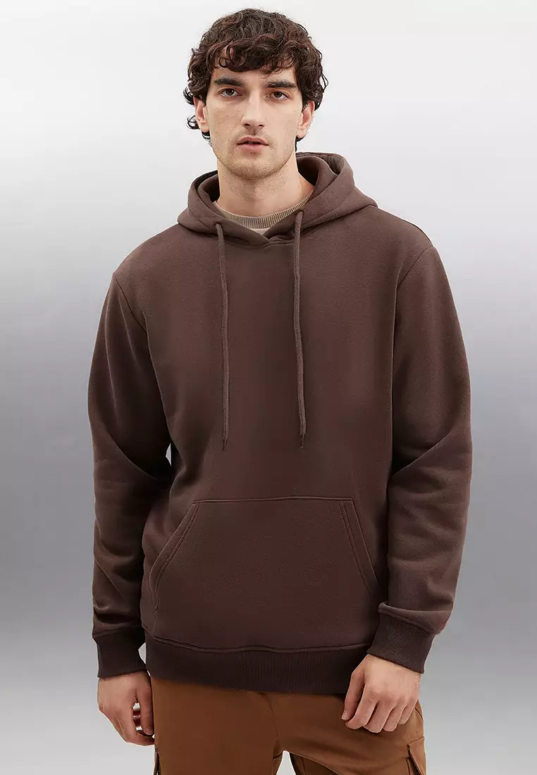 Jorge Soft Hooded Organic Cotton Kangaroo Pocket Regular Sweatshirt