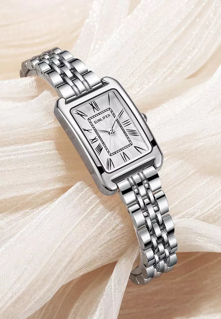 Jam Tangan Wanita Original 5999 Korea Mode Kuarsa Santai Anti Air Jam Tangan Cewek silverwhite