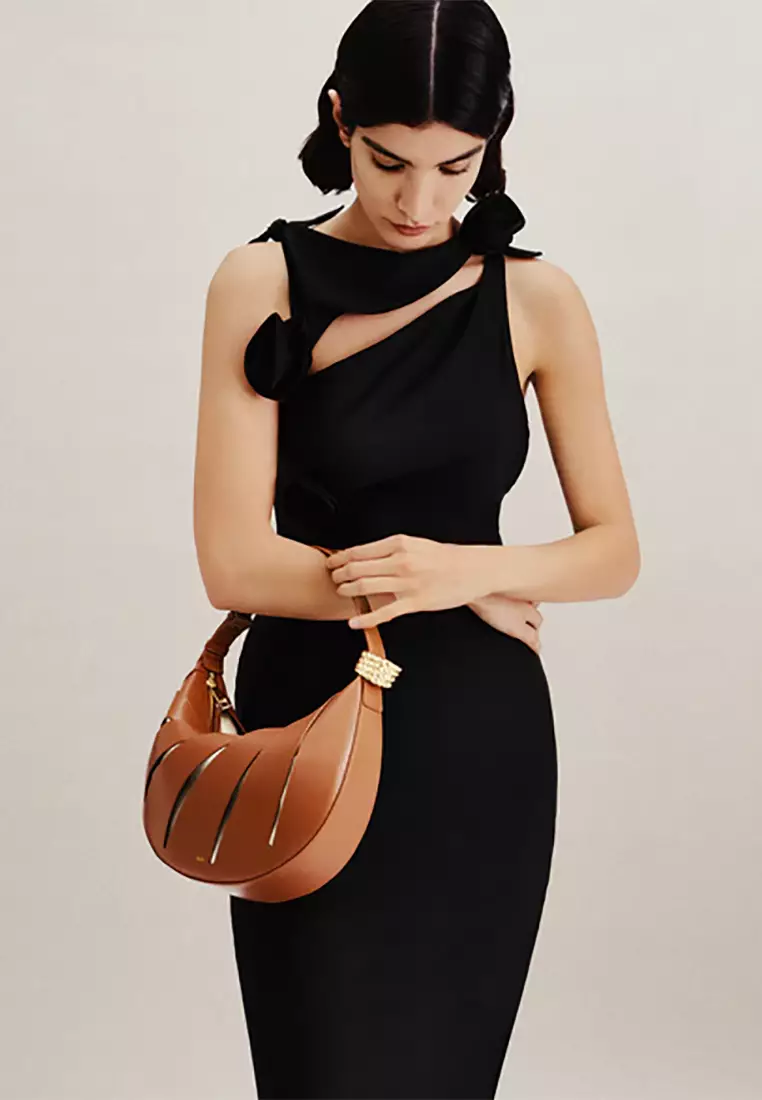 Jana Hollow Out Shoulder Bag - Brown