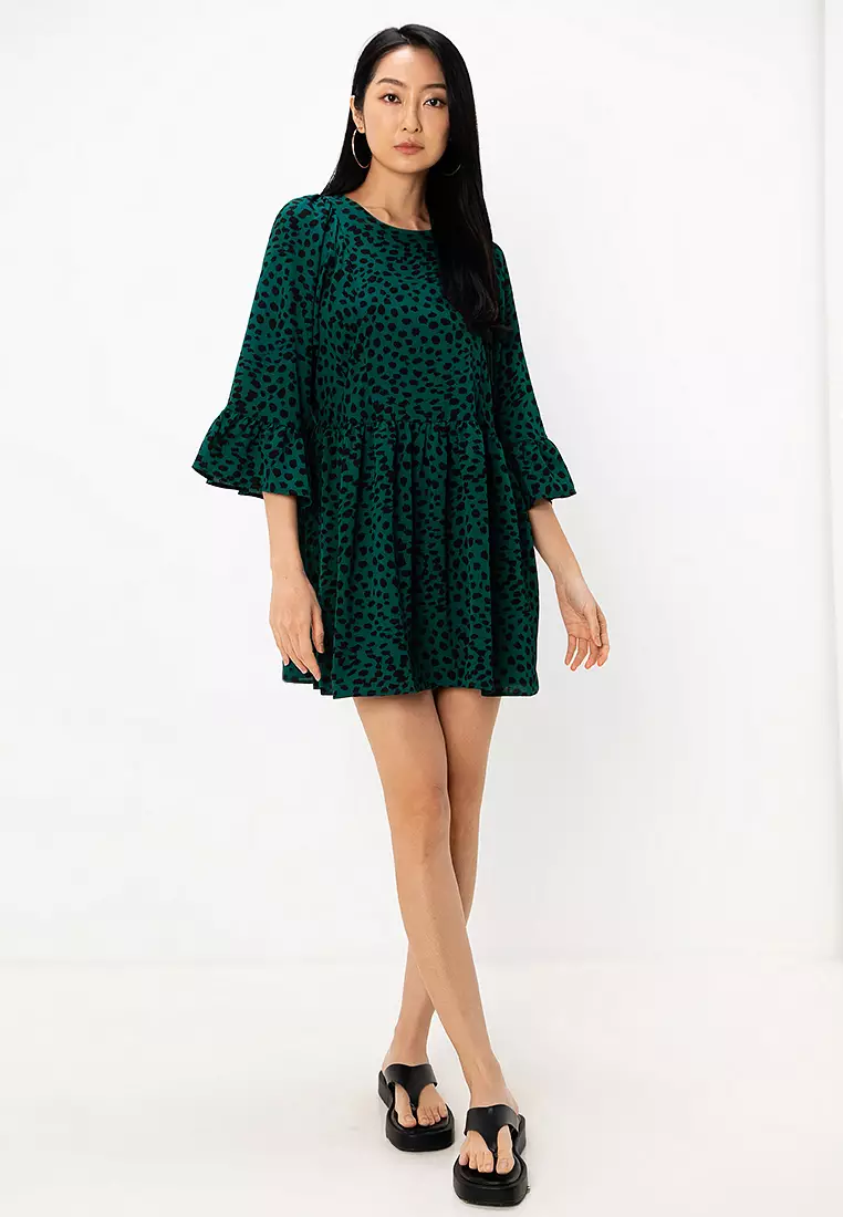 Batwing Sleeve Smock Mini Dress