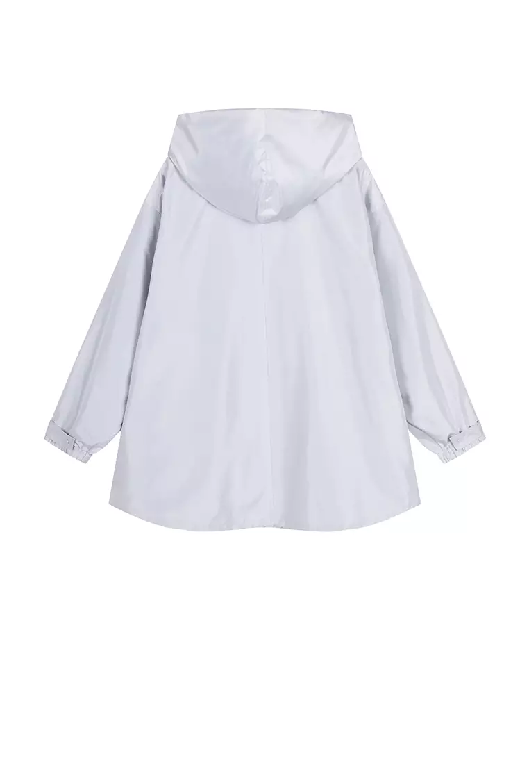 Loose hooded short windbreaker