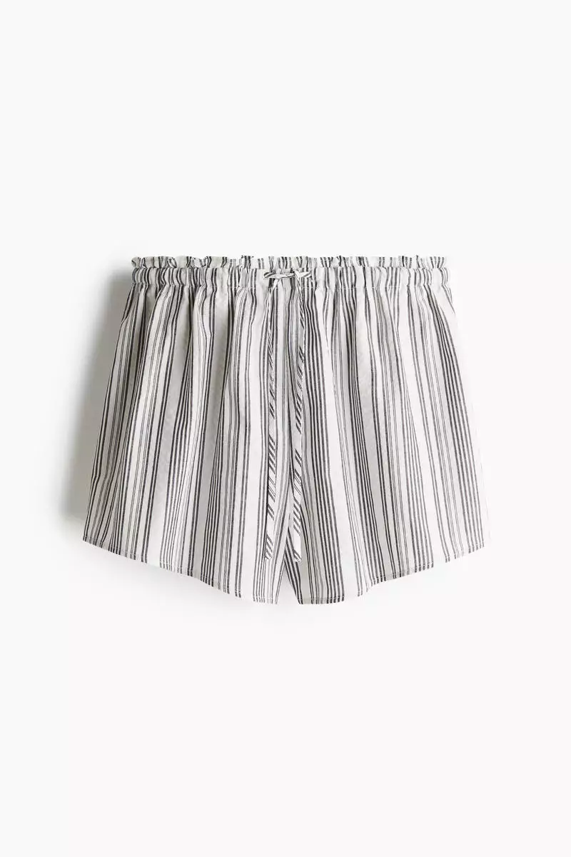 High-waisted drawstring shorts