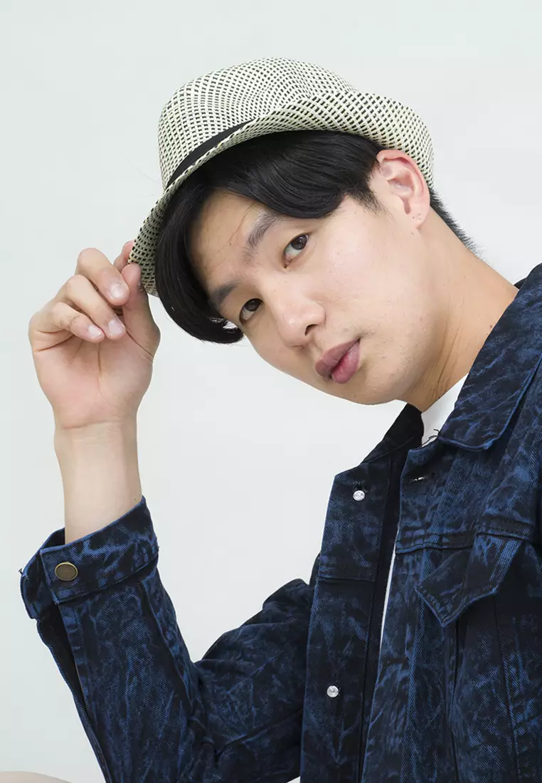 Topi fedora cowboy hat fedora ratan green houseofcuff