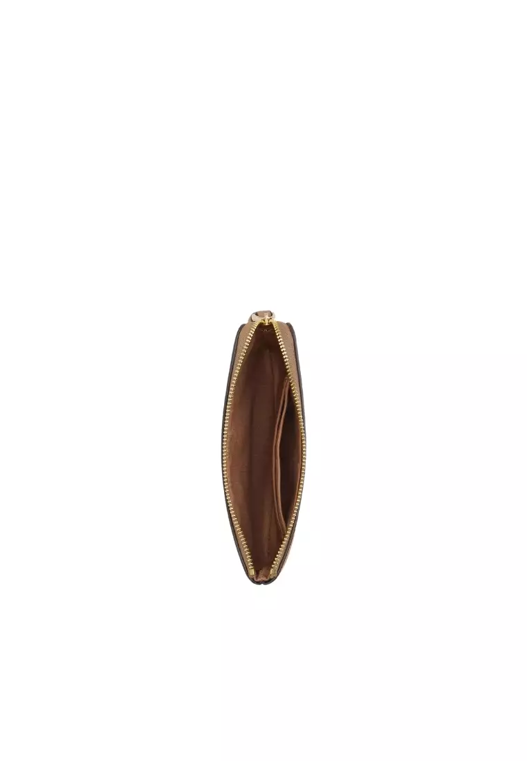 Coach Corner Zip Wristlet In Taupe CV396