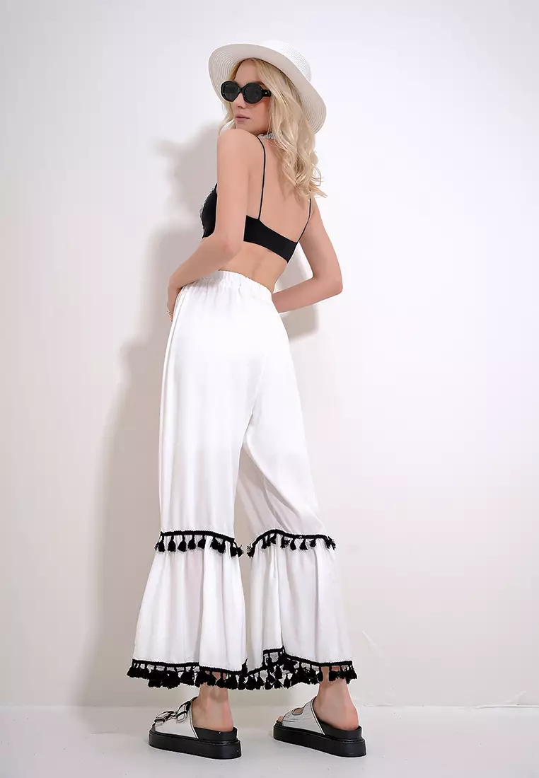 Viscose Tassel Woven Pants