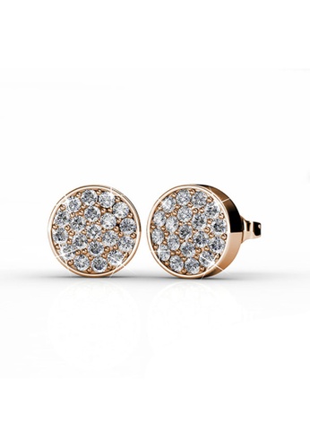 Her Jewellery gold Round Earrings (Rose Gold) - Made with premium grade crystals from Austria HE210AC89GBUSG_1