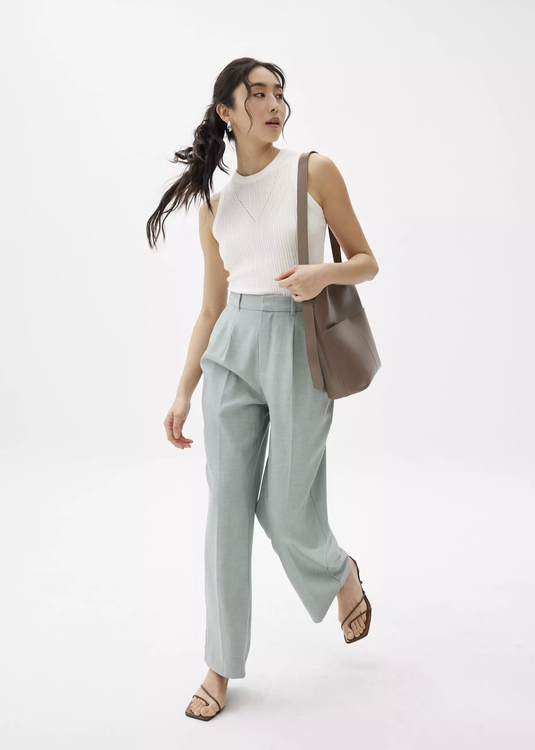 Atasan Wanita - Ribbed Knit Tank Top