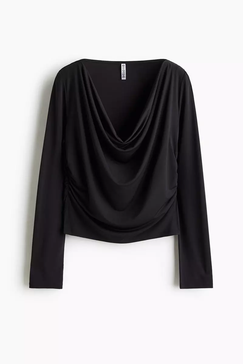 Draped jersey top