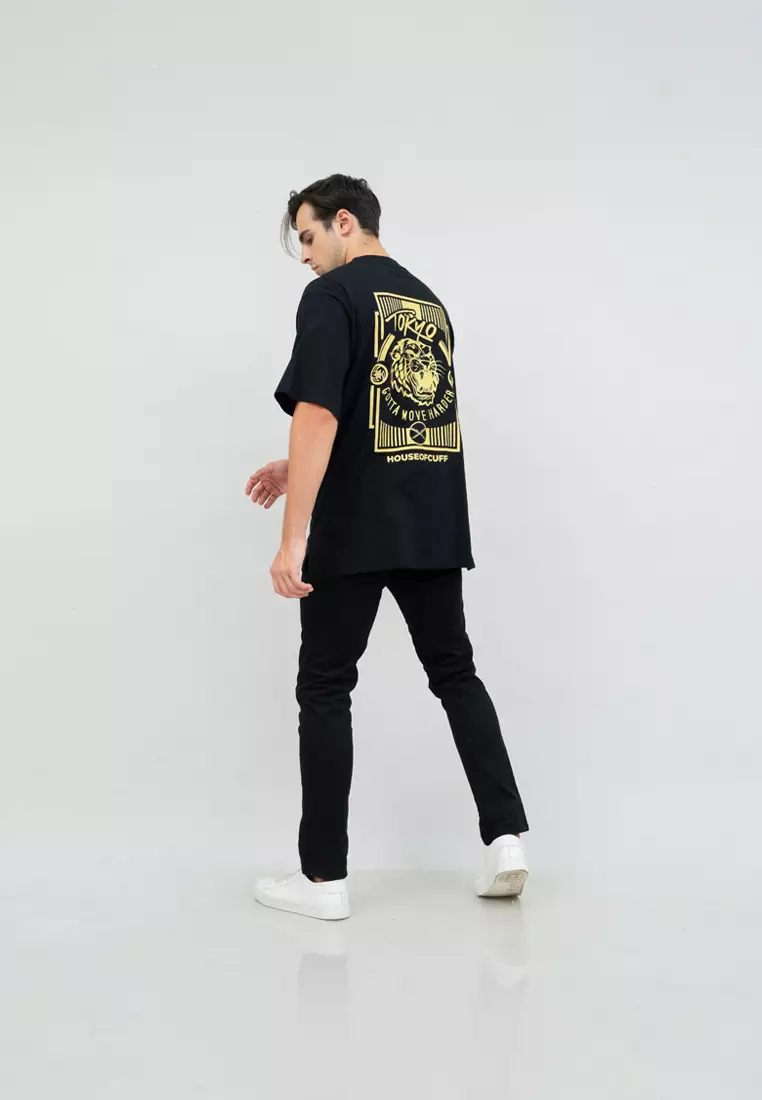 kaos oversized hitam unisex pria t shirt besar hitam tokyo houseofcuff