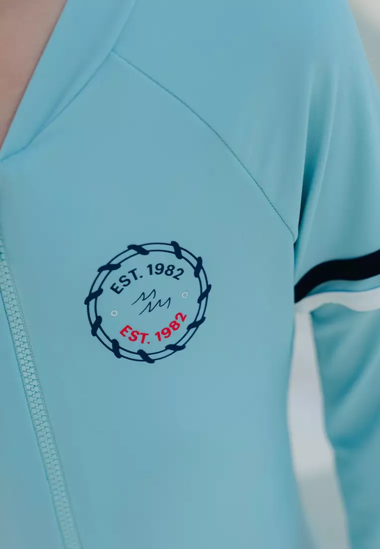 Bleu Marine Long Diving Swimwear, Baju Renang Anak - Canal Blue